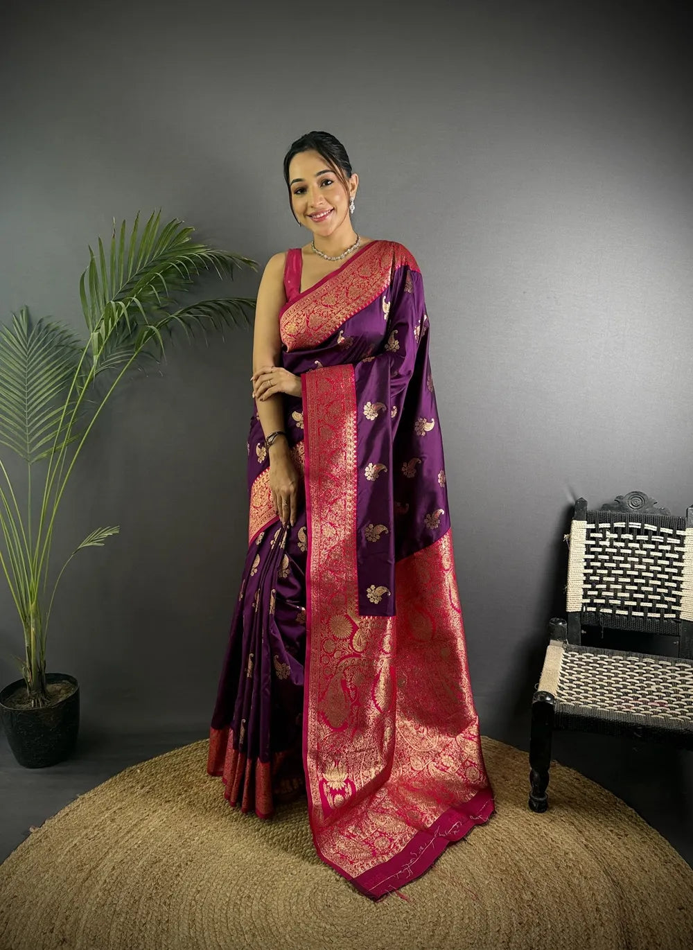 Banarasi Silk Saree – Festival Saree Collection for Women (Purple)